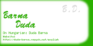 barna duda business card